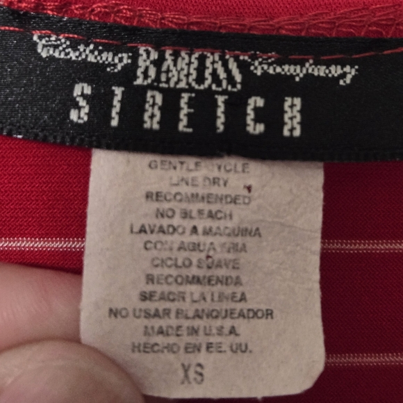 Red Belted Dress With White Stripes, Size XS, B Moss Clothing Company, EUC - Picture 11 of 16